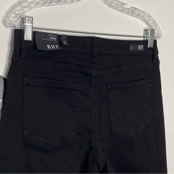 Kut From the Kloth Reese Black Button Fly High Rise Ankle Straight Leg Jeans - Picture 5 of 10
